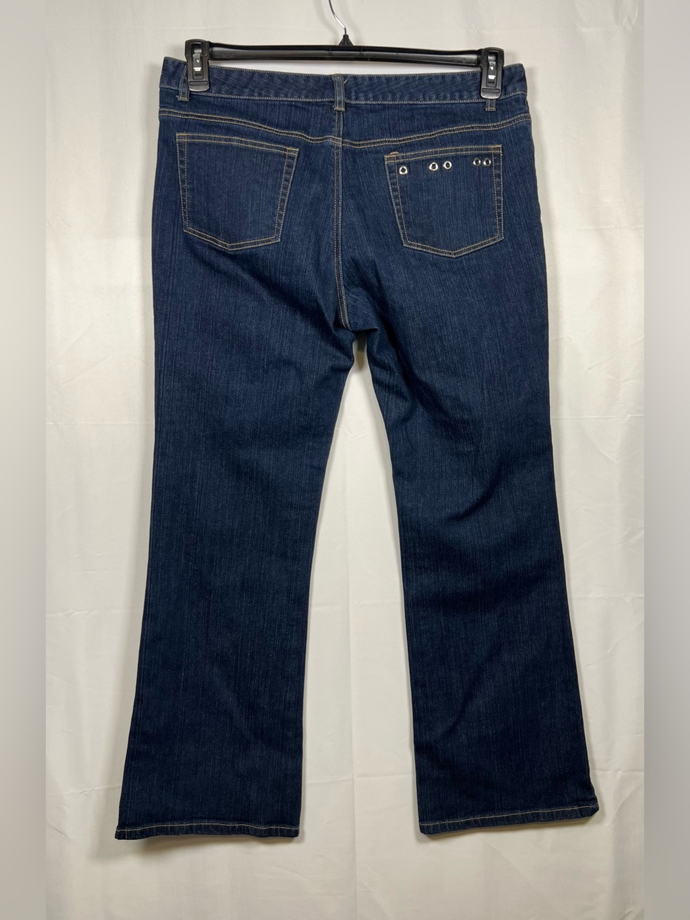 Michael Kors Women’s Bootcut Jeans Size 14 Dark Blue Grommet Back Pocket - Picture 10 of 10